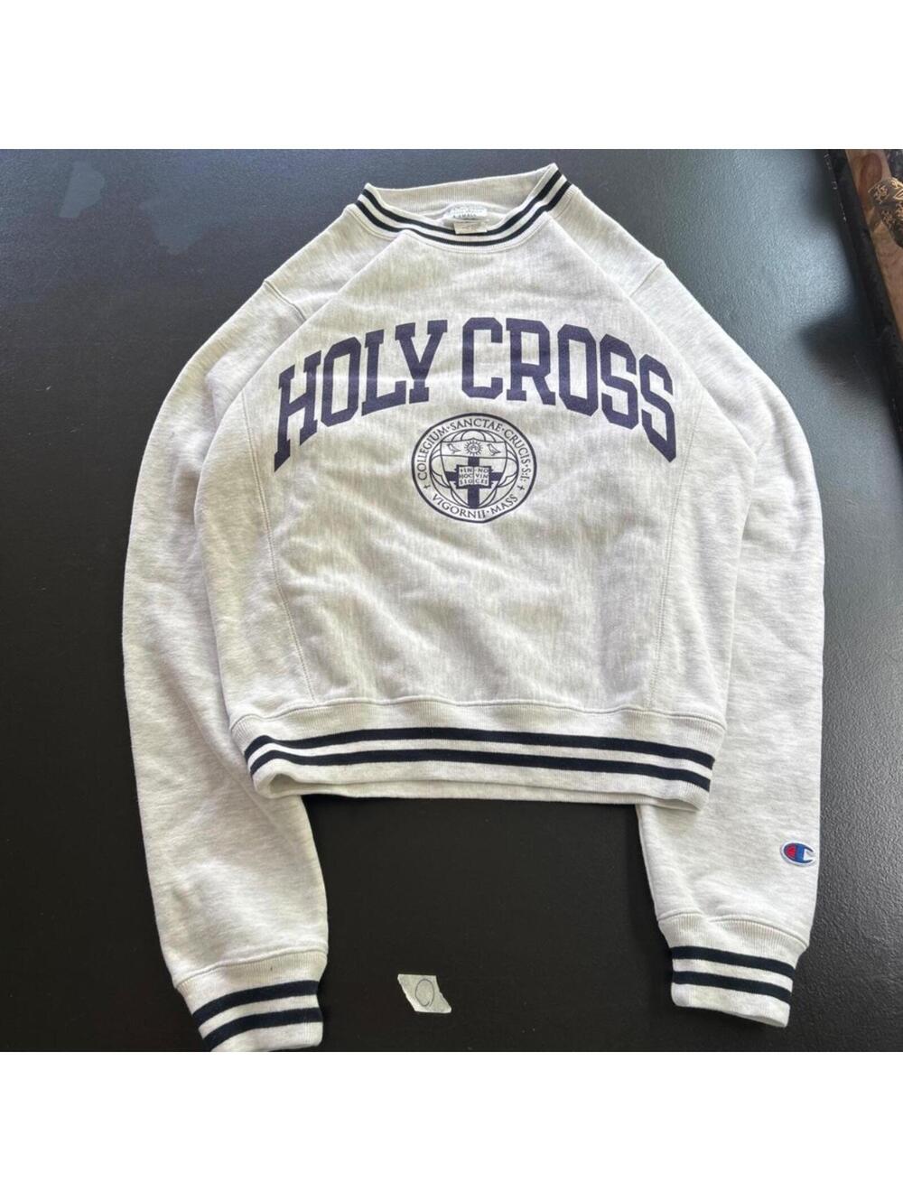 Vintage Champion Reverse Weave Holy Cross Striped Crewneck